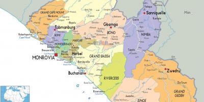 Χάρτης της Λιβερίας χώρα