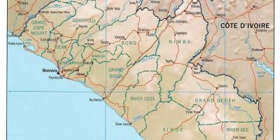 Χάρτης του γεωγραφικού χάρτη της Λιβερίας