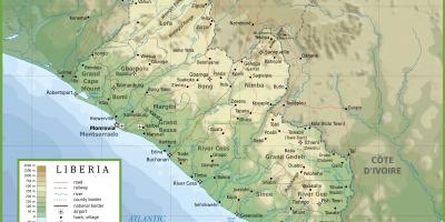 Σχεδιάστε το φυσικό χάρτη της Λιβερίας