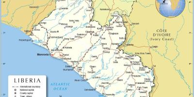 Χάρτης της Λιβερίας δυτική αφρική