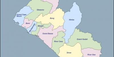 Χάρτης της Λιβερίας κομητείες