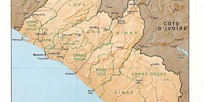 Σχεδιάστε το ανάγλυφο χάρτη της Λιβερίας