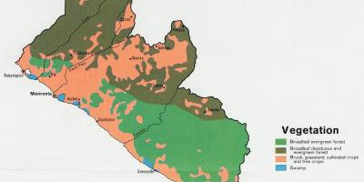 Χάρτης της βλάστησης χάρτη της Λιβερίας